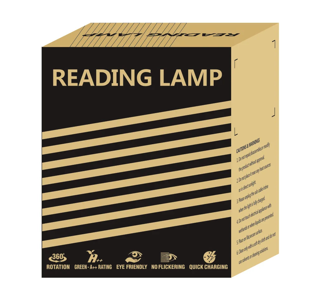 USB-C Rechargeable Clip-On Reading Light – Adjustable Brightness