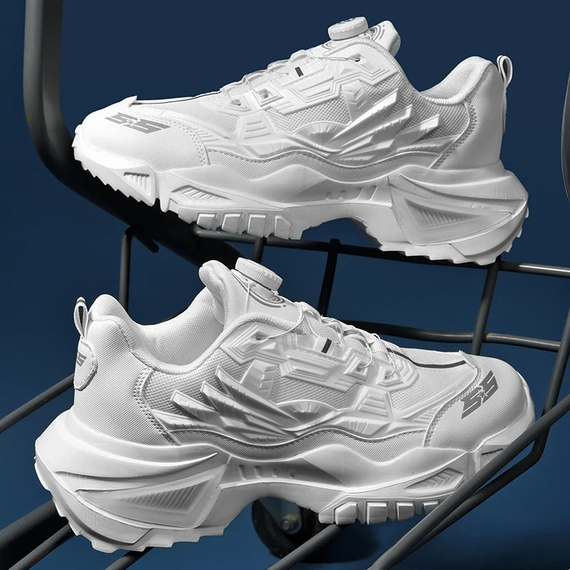 New Rotary Buckle Men's Trendy Sneakers Chunky Men Running Shoes Women Thick Bottom Jogging Footwear Couple Street Shoes
