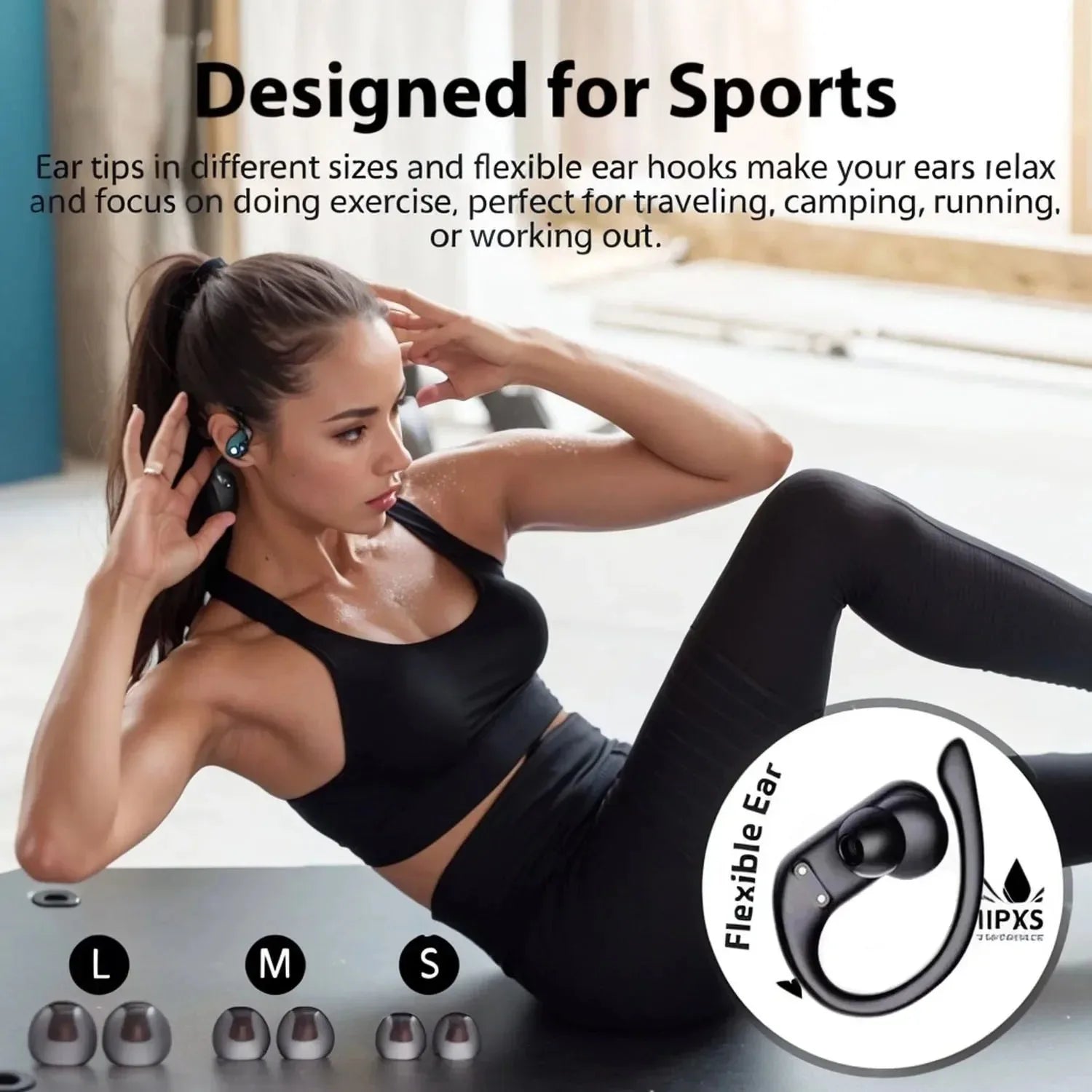 Open-Ear Bluetooth Earbuds with Charging Case