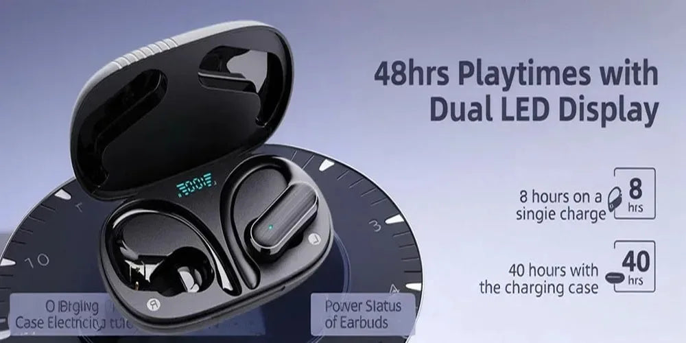 Open-Ear Bluetooth Earbuds with Charging Case