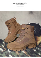 Men Climbing Shoes Tactical Boots Waterproof Military High Quality Motorcycle Hunting Hiking Shoes Breathable Army Boot Brand