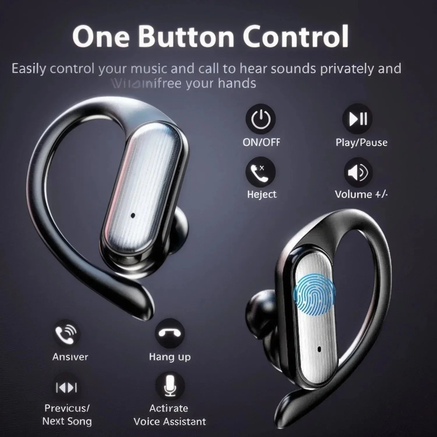 Open-Ear Bluetooth Earbuds with Charging Case
