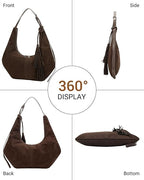 Slouchy Suede Crescent Shoulder & Crossbody Bag