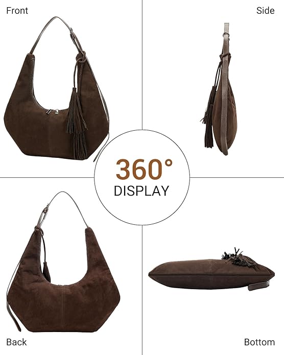 Slouchy Suede Crescent Shoulder & Crossbody Bag