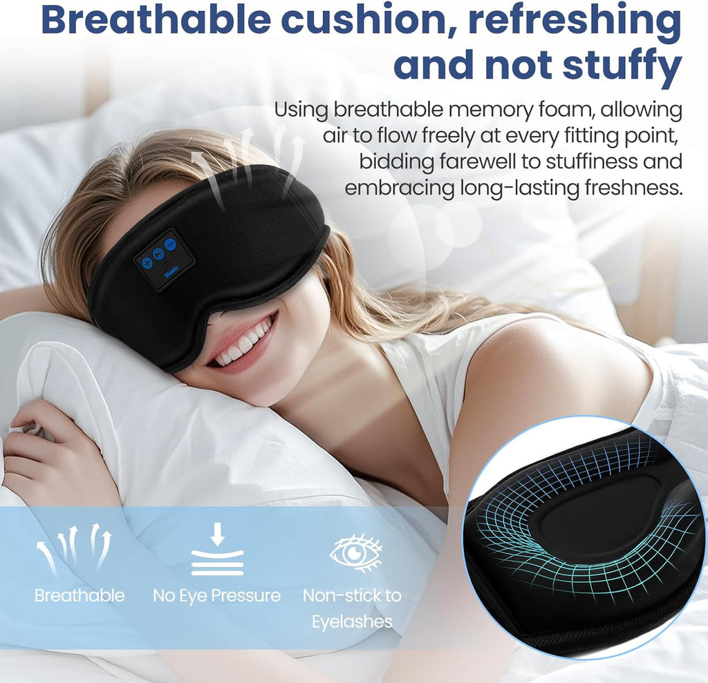 HILDCROA Bluetooth Sleep Mask with Headphones