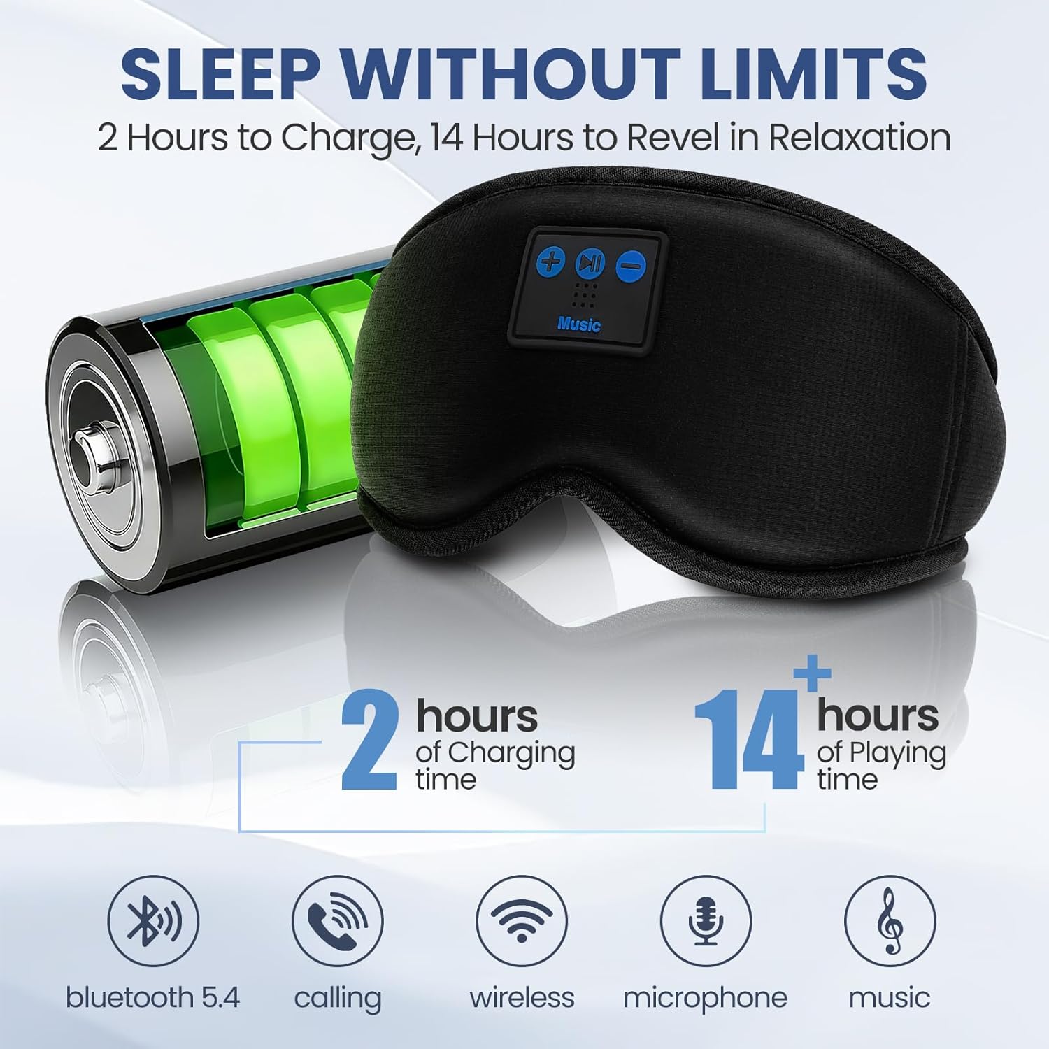 HILDCROA Bluetooth Sleep Mask with Headphones