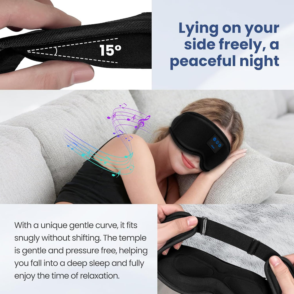 HILDCROA Bluetooth Sleep Mask with Headphones