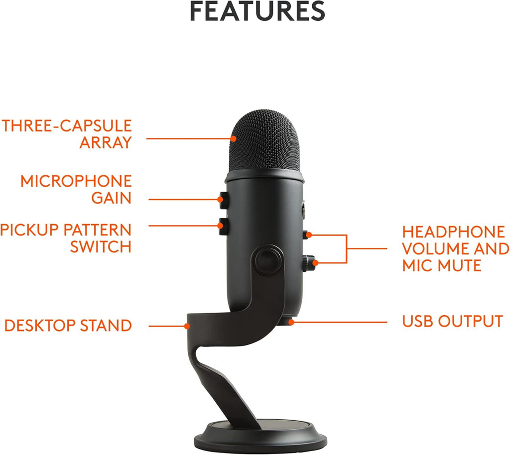Logitech Blue Yeti USB Mic for Streaming & Podcasting