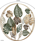 Touch of Class Tropical Leaf Wall Sculpture (Green & Gold)