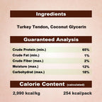 Natural Turkey Tendons for Small Dogs (10 Ct)