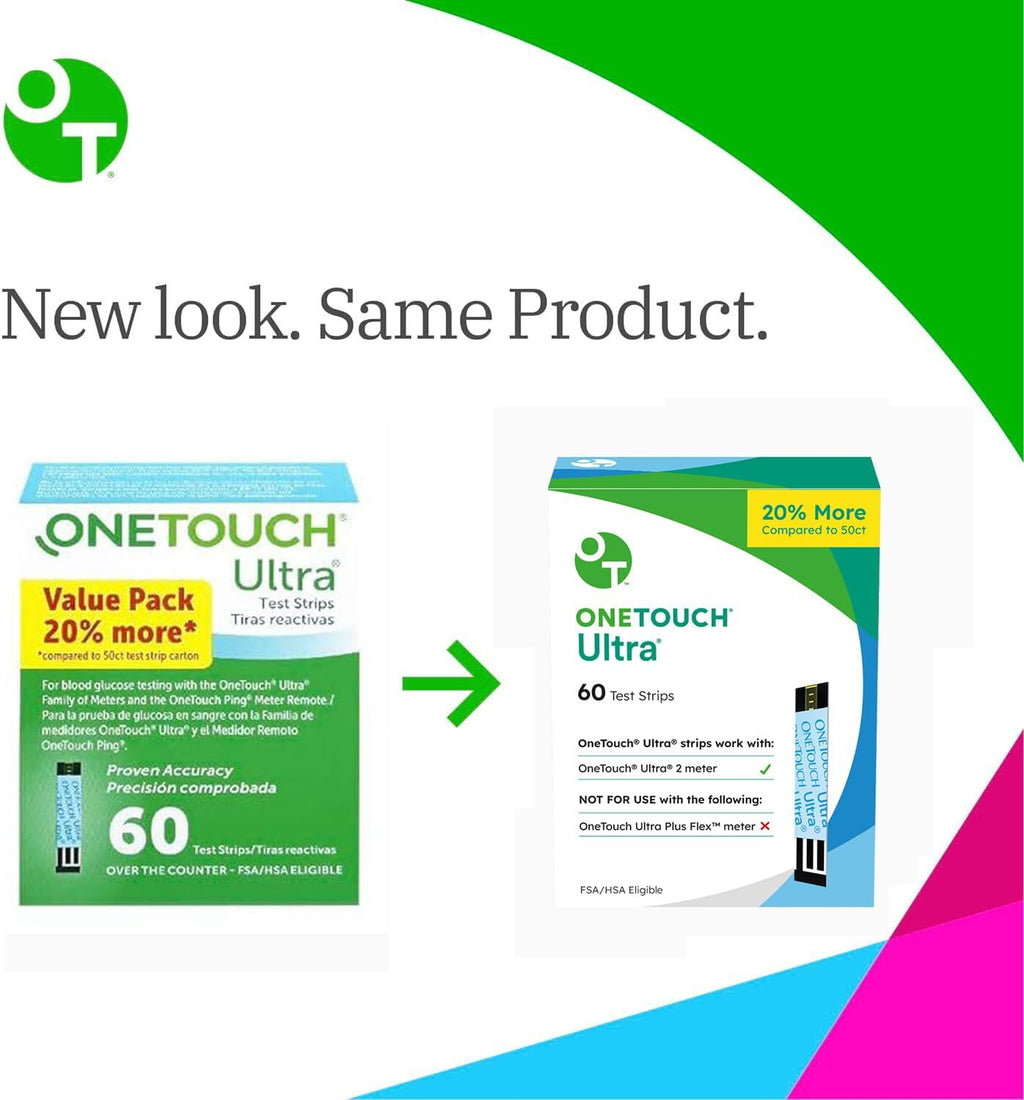 OneTouch Ultra Blood Glucose Test Strips, 120 Ct