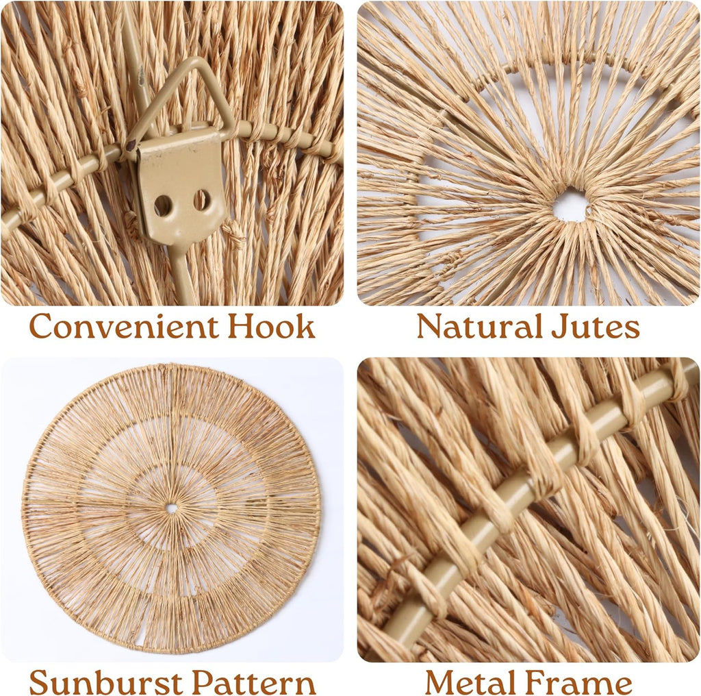 CHI AN HOME Woven Jute Wall Basket Decor Set (6-Piece, Large Sizes)