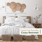 CHI AN HOME Woven Jute Wall Basket Decor Set (6-Piece, Large Sizes)