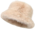 LA CARRIE Women’s Fuzzy Faux Fur Bucket Hat