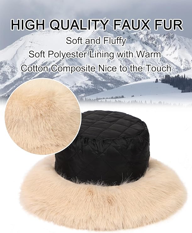 LA CARRIE Women’s Fuzzy Faux Fur Bucket Hat