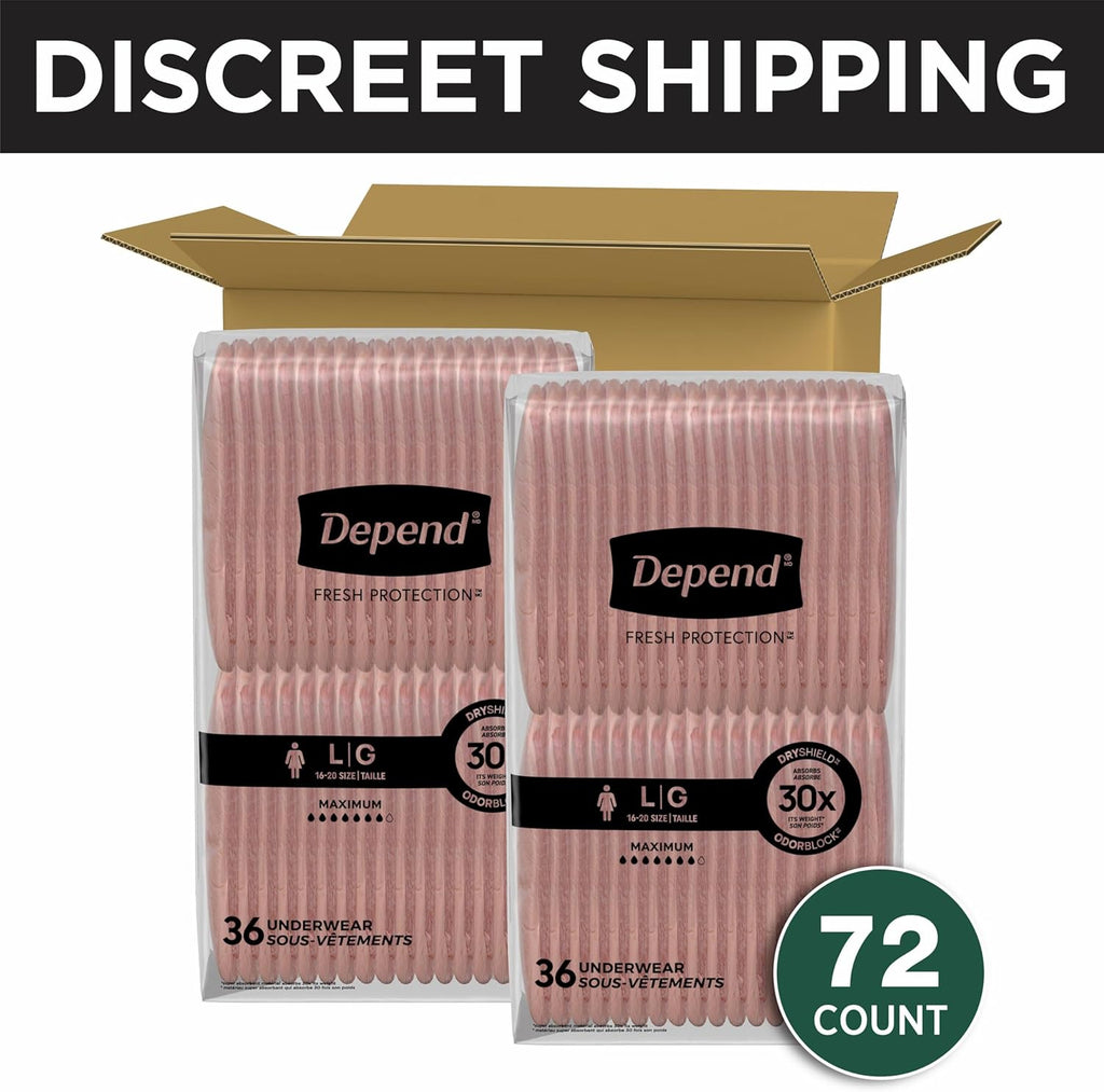 Depend Fresh Protection Disposable Underwear for Women (72)