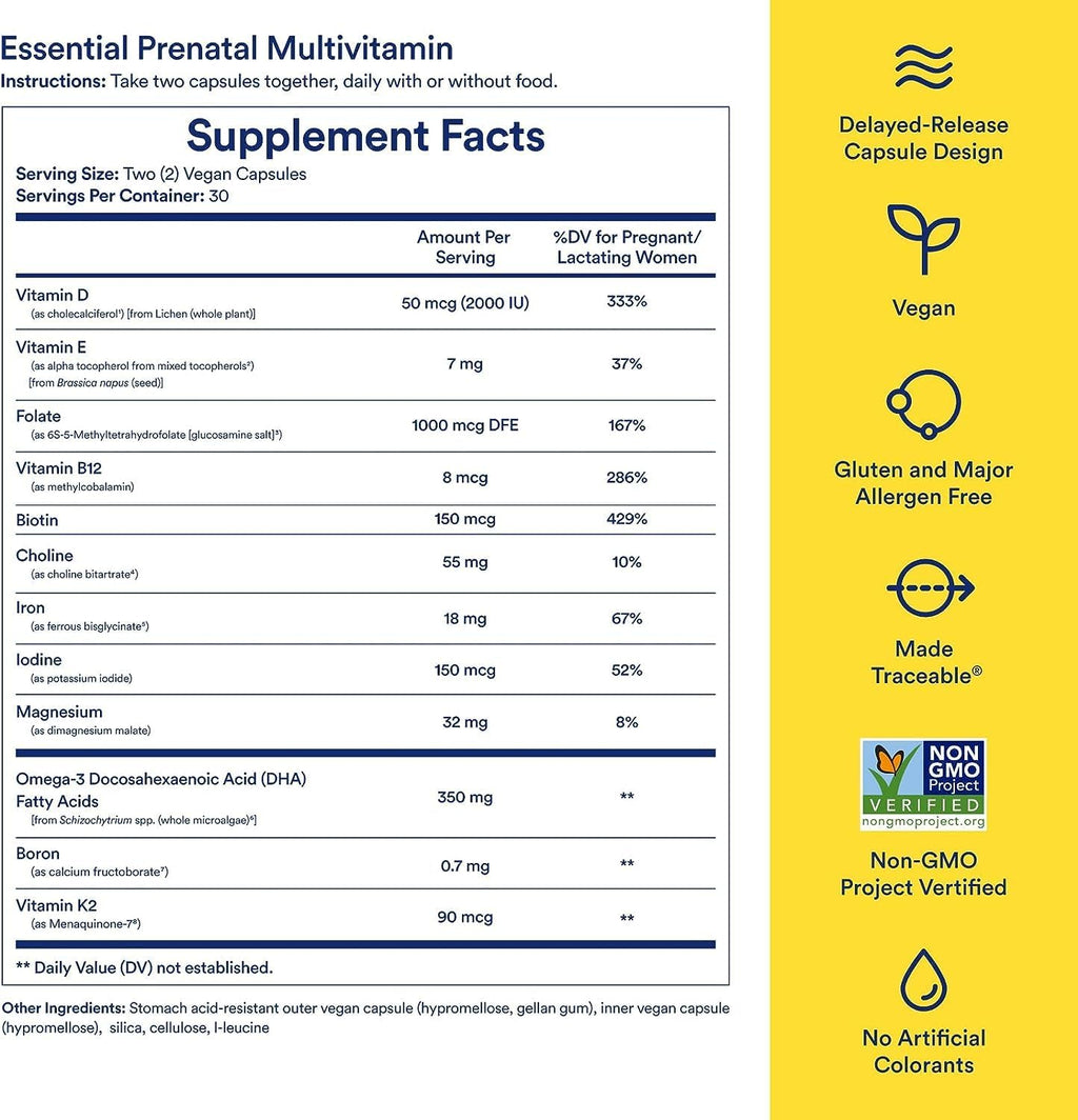 Ritual Essential Prenatal Vitamins (Vegan, 30-Day Supply)
