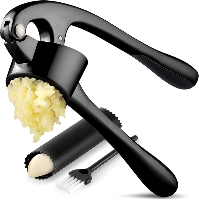 Zulay Kitchen Premium Garlic Press & Peeler Set