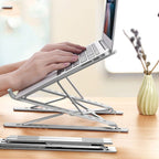 Adjustable Aluminum Laptop Stand: Foldable Double-Layer Ergonomic Desk Riser - Sixin1