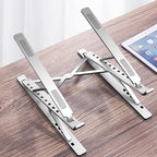 Adjustable Aluminum Laptop Stand: Foldable Double-Layer Ergonomic Desk Riser - Sixin1