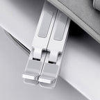 Adjustable Aluminum Laptop Stand: Foldable Double-Layer Ergonomic Desk Riser - Sixin1