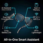 AI Smart Video Glasses with Camera and Photo Capabilities, featuring an 8MP camera, 1080P HD video recording, 4K resolution, - Sixin1