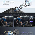AI Smart Video Glasses with Camera and Photo Capabilities, featuring an 8MP camera, 1080P HD video recording, 4K resolution, - Sixin1