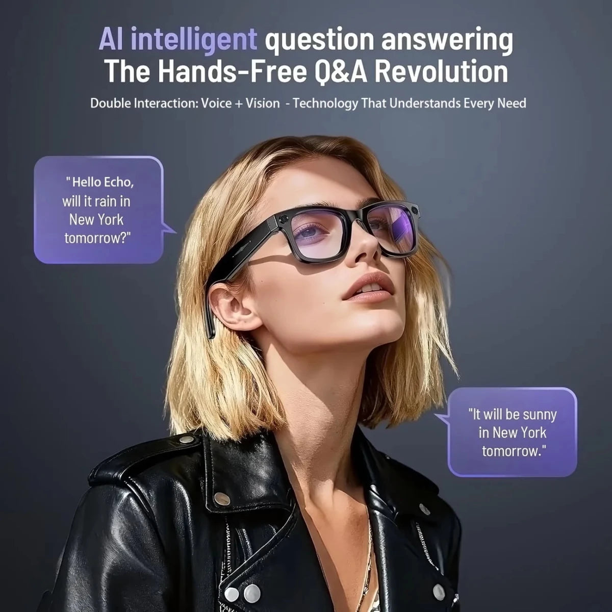 AI Smart Video Glasses with Camera and Photo Capabilities, featuring an 8MP camera, 1080P HD video recording, 4K resolution, - Sixin1