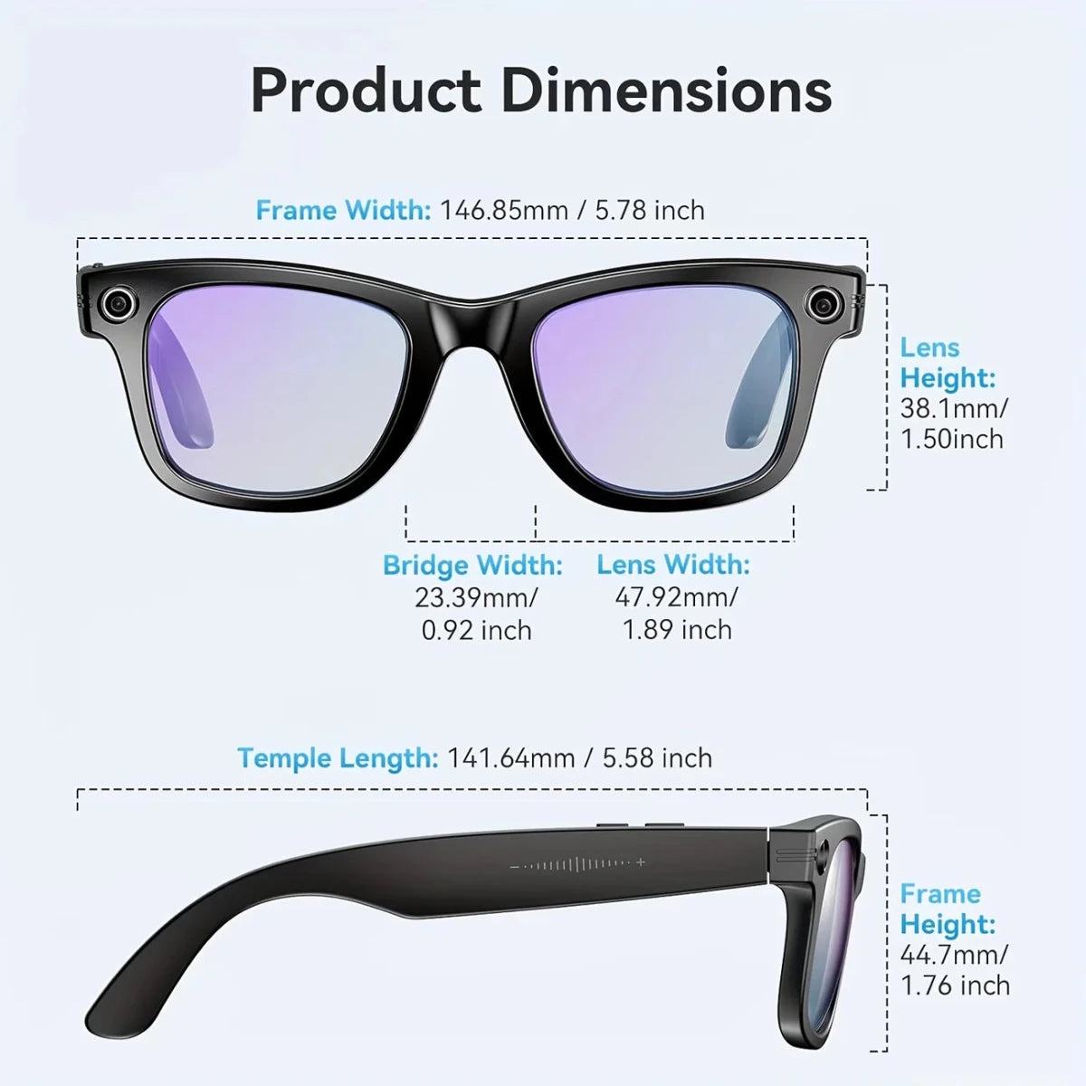 AI Smart Video Glasses with Camera and Photo Capabilities, featuring an 8MP camera, 1080P HD video recording, 4K resolution, - Sixin1