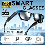 AI Smart Video Glasses with Camera and Photo Capabilities, featuring an 8MP camera, 1080P HD video recording, 4K resolution, - Sixin1