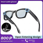 AI Smart Video Glasses with Camera and Photo Capabilities, featuring an 8MP camera, 1080P HD video recording, 4K resolution, - Sixin1