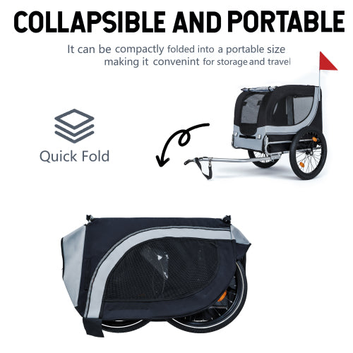 Foldable Dog Bicycle Trailer – Outdoor Pet Carrier with Wide Fat Tires & Comfort Mat