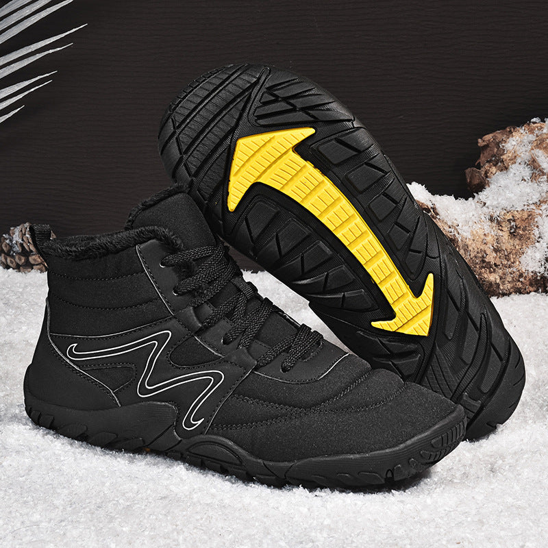 Winter Boots for Men: Thick Plush Lining Warm Outdoor Snow Shoes
