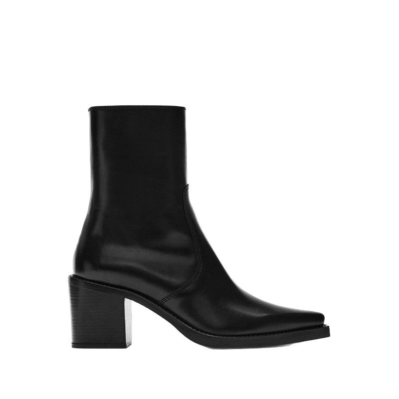 Classic Chunky Heel Leather Boots