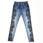 Women’s High-Waist Printed Skinny Tapered Pants: Casual Slim Fit