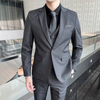 British Style Men’s Suit: Slim-Fit Blazer & Pants Smart Casual Set - Sixin1