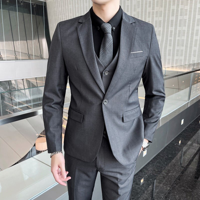 British Style Men’s Suit: Slim-Fit Blazer & Pants Smart Casual Set - Sixin1