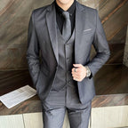 British Style Men’s Suit: Slim-Fit Blazer & Pants Smart Casual Set - Sixin1
