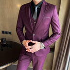 British Style Men’s Suit: Slim-Fit Blazer & Pants Smart Casual Set - Sixin1