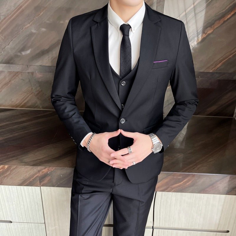 British Style Men’s Suit: Slim-Fit Blazer & Pants Smart Casual Set - Sixin1