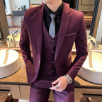 British Style Men’s Suit: Slim-Fit Blazer & Pants Smart Casual Set - Sixin1
