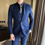 British Style Men’s Suit: Slim-Fit Blazer & Pants Smart Casual Set - Sixin1
