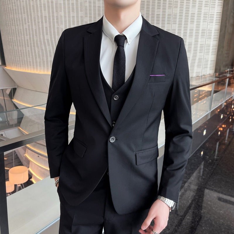 British Style Men’s Suit: Slim-Fit Blazer & Pants Smart Casual Set - Sixin1