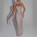 Women’s Long Sequin Dress: Sparkly Spring Evening & Party Maxi Gown