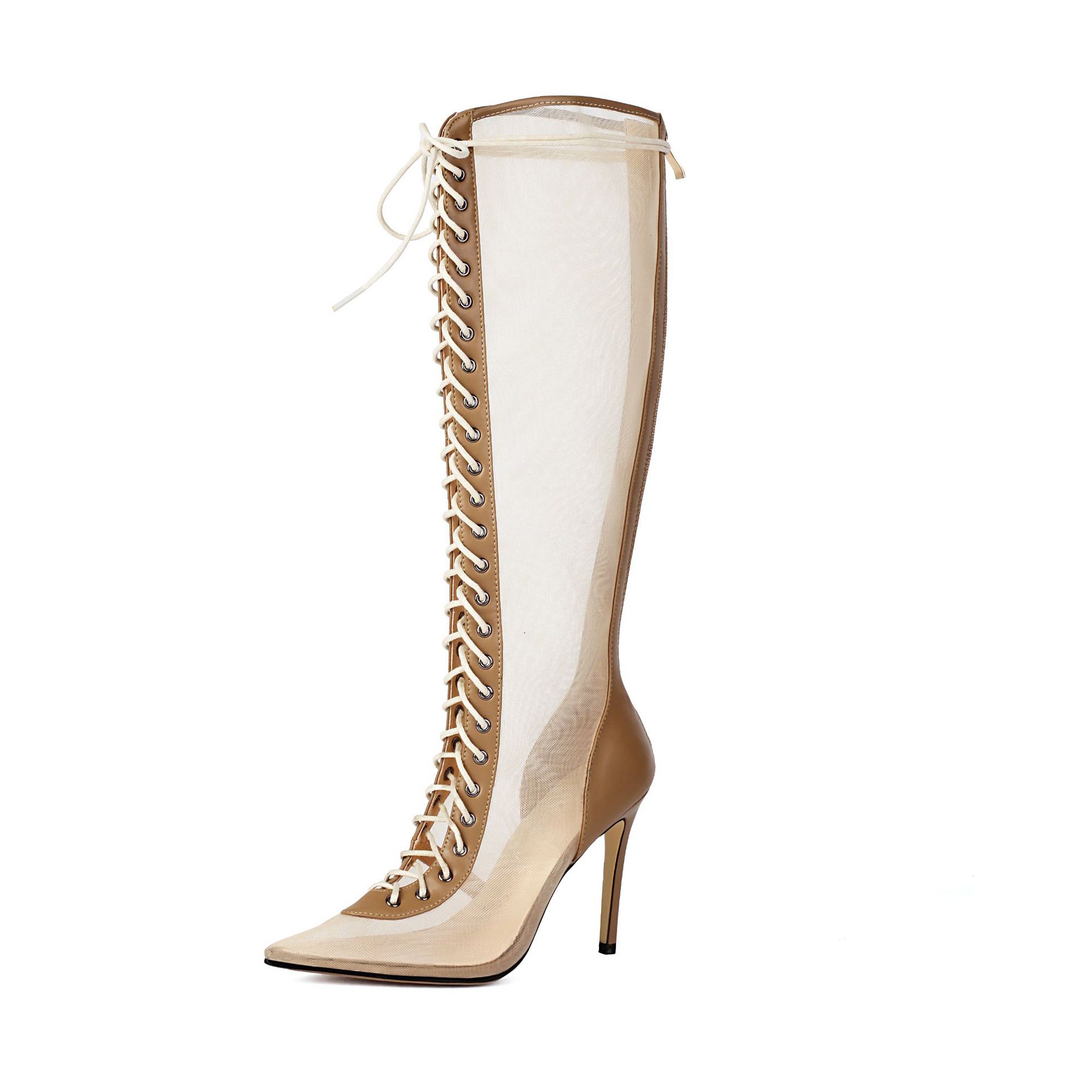 Women’s Sleek Leopard-Print Over-the-Knee High-Heel Sandals