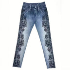 Women’s High-Waist Printed Skinny Tapered Pants: Casual Slim Fit
