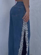 Women’s Leopard Print Zip-Up Jeans