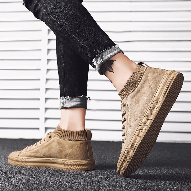 Casual Men’s Lace-Up Shoes: Breathable Design with Low Heel Support - Sixin1