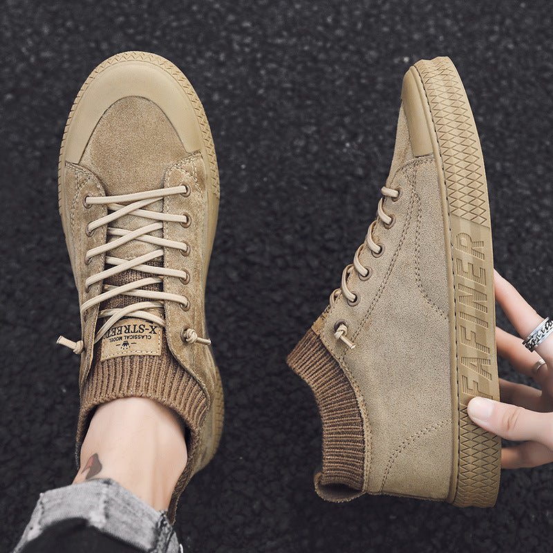 Casual Men’s Lace-Up Shoes: Breathable Design with Low Heel Support - Sixin1