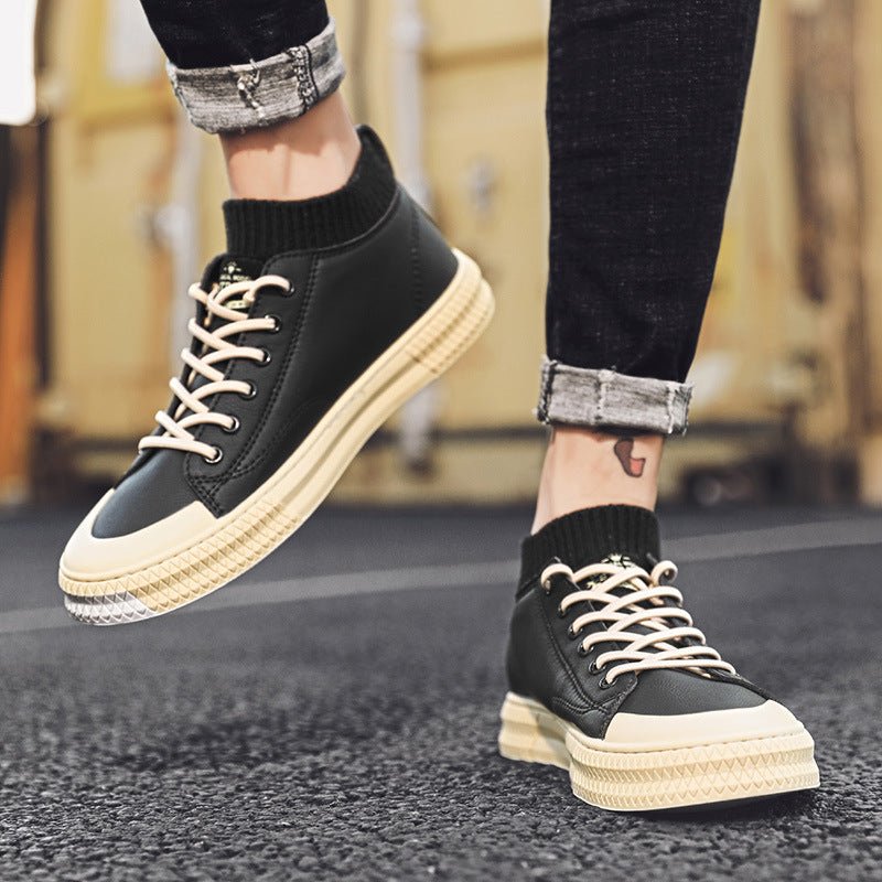 Casual Men’s Lace-Up Shoes: Breathable Design with Low Heel Support - Sixin1